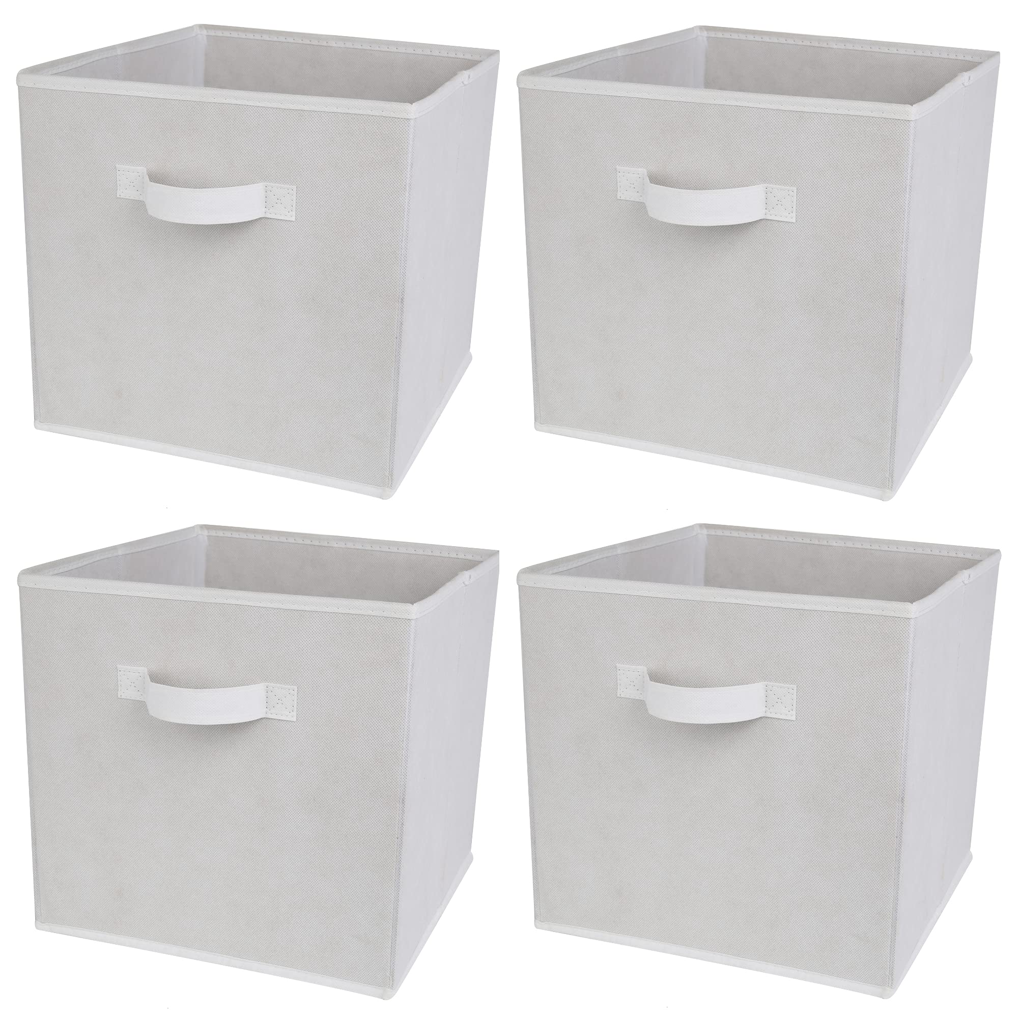 Charles Jacobs 4 White Drawers White Fabric Drawers For Cube Storage Units - 4 Drawer Set