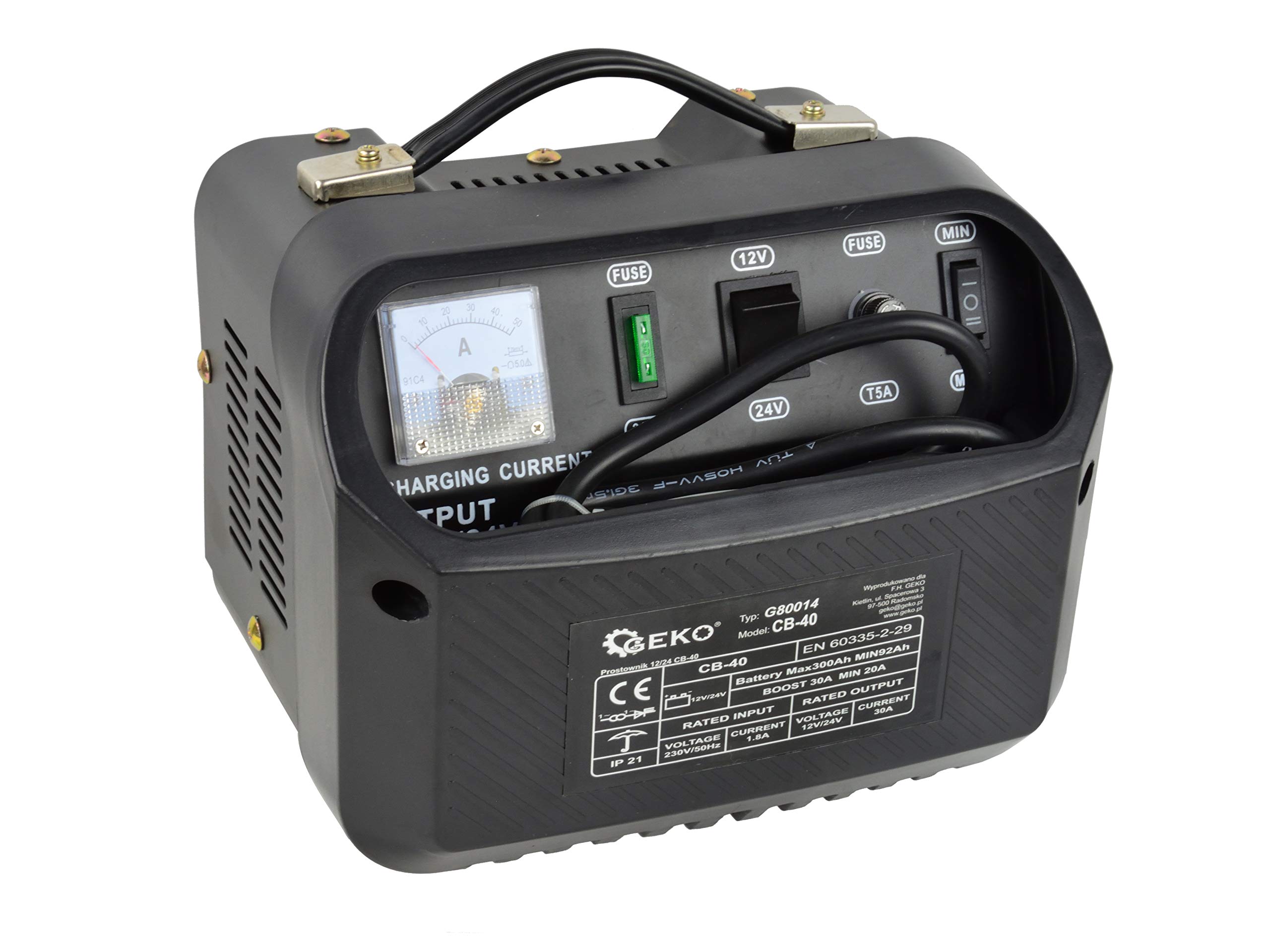 CB-40 ładowarka samochodowa - ładowarka do akumulatorów 12V/24V 30A, do akumulatorów do 300 Ah