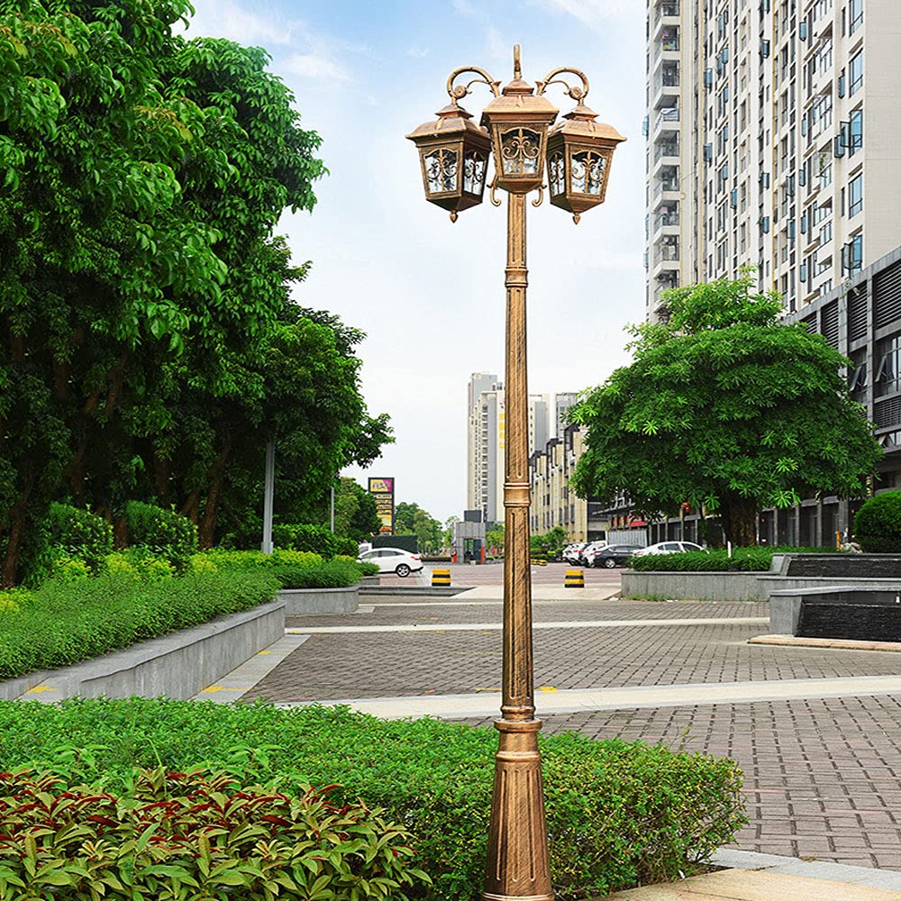 Lampadaire extérieur à 3 Lampes, éclairage Public étanche IP56, borne Lumineuse pour Jardin et pelouse, éclairage d'allée, éclairage au Sol, décoration de Villa, Poteau h,