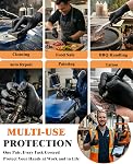 9 Gants de nitrile noir, Grip de texture diamanté, Gants en caoutchouc mécanique industriel Jetables Latex sans agents chimiques résistants pour le travail, cuisson, sécurité alimentaire - Moyenne,80Count | 80 Ct Jetable Latex sans latex chimique résistant épais Ru