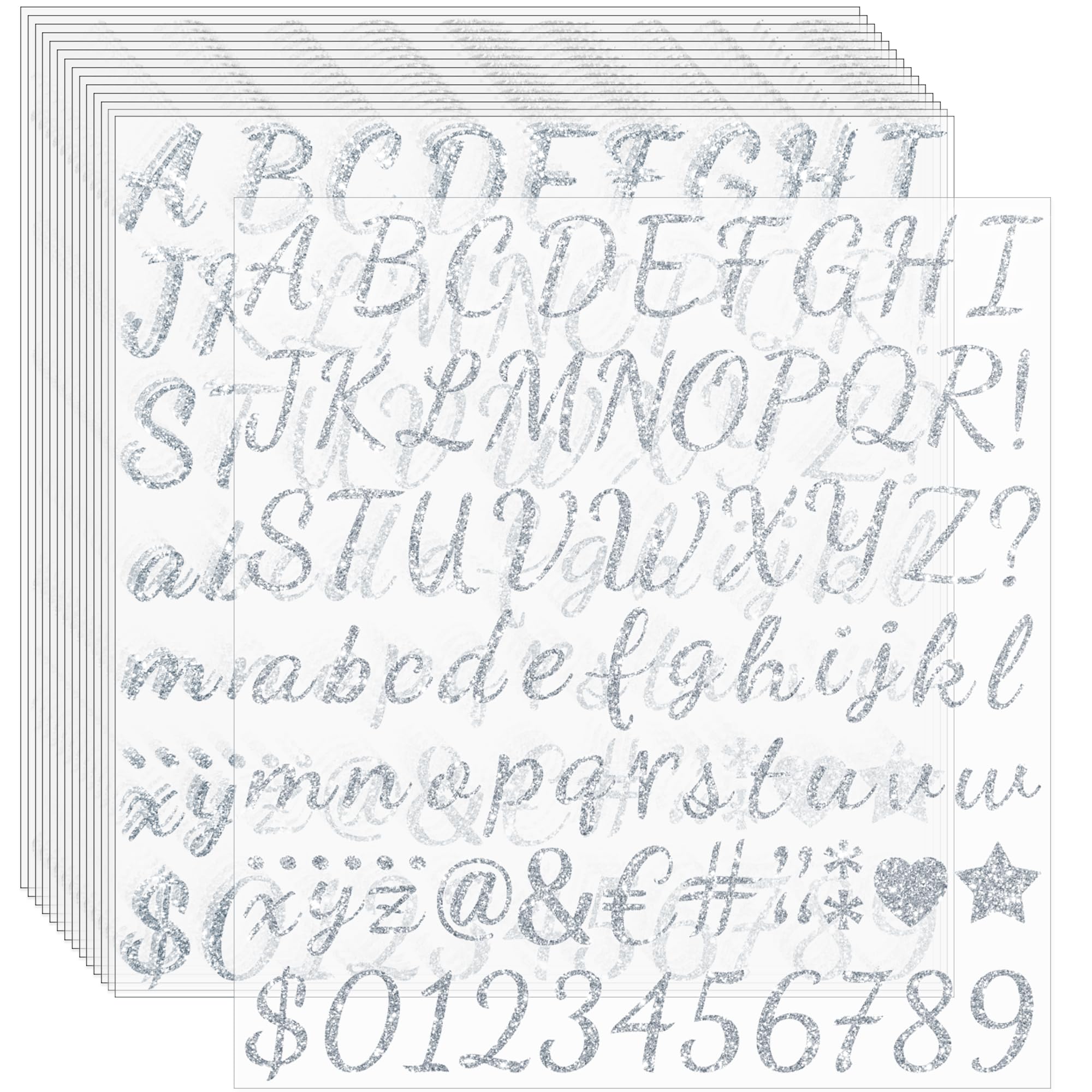 1245Pcs Letter Stickers 15 Sheets Alphabet Stickers Vinyl Sticker Letters 1Inch Self-Adhesive Glitter Number ABC Stickers for Scrapbook Water Bottles