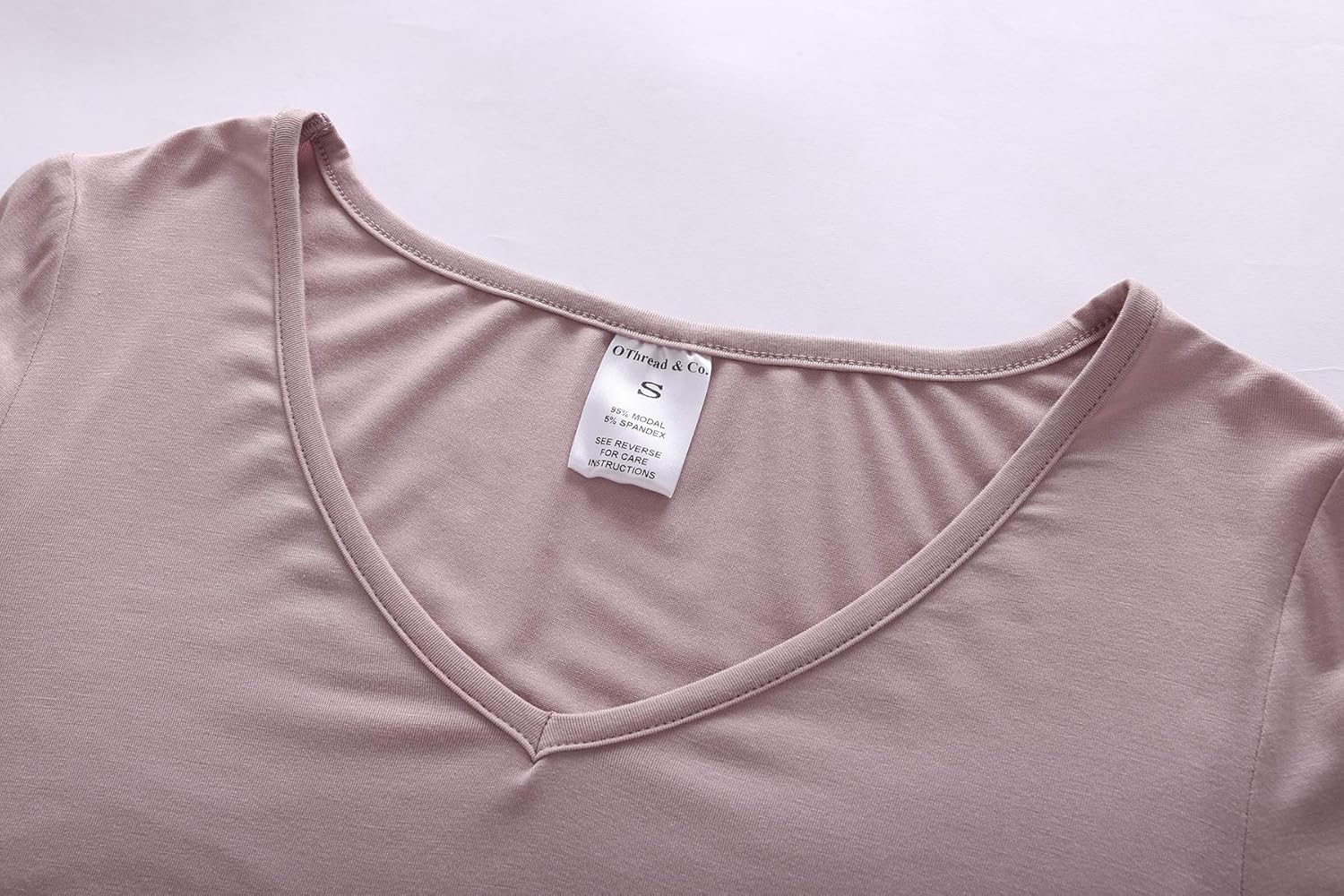 OThread & Co. Women's Long Sleeve T-Shirt V-Neck Basic Layer Stretchy Shirts - Image 5