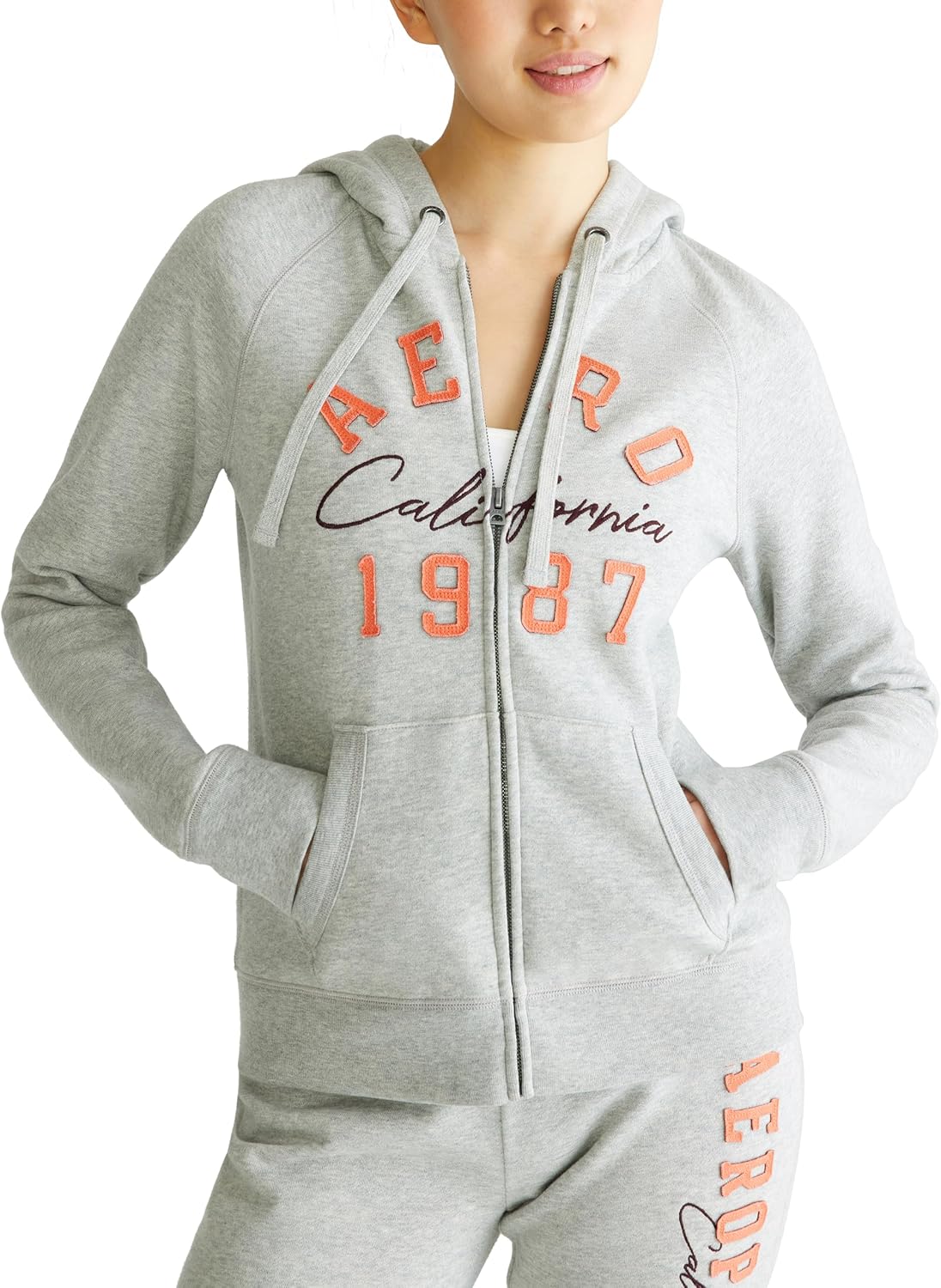 AEROPOSTALE Women's Aero Logo Full Zip Hoodie- Arches- Aero 1987 California - Image 2