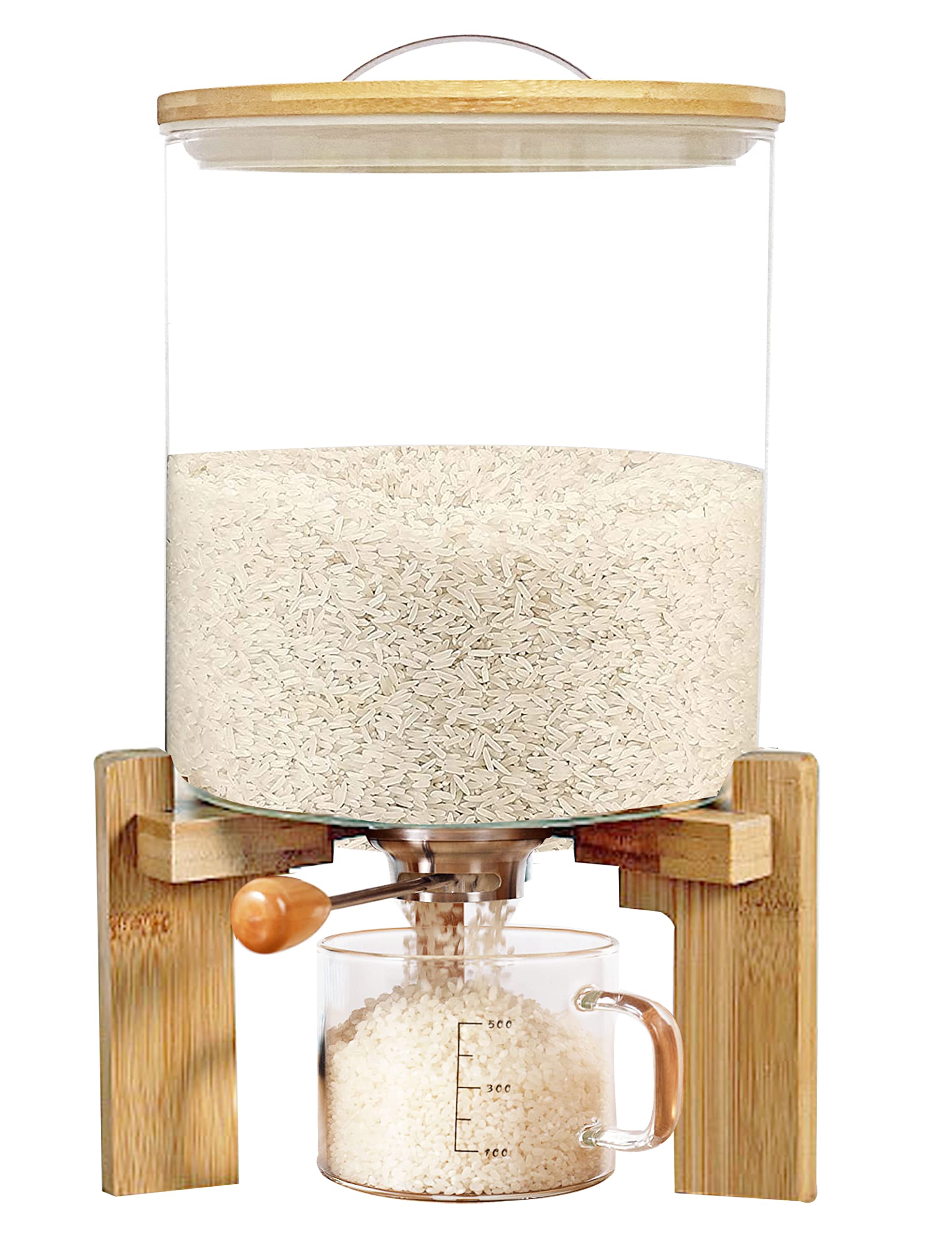 Buy 8.8 lbs Rice Dispenser, Glass Rice Dispenser, Container Glass