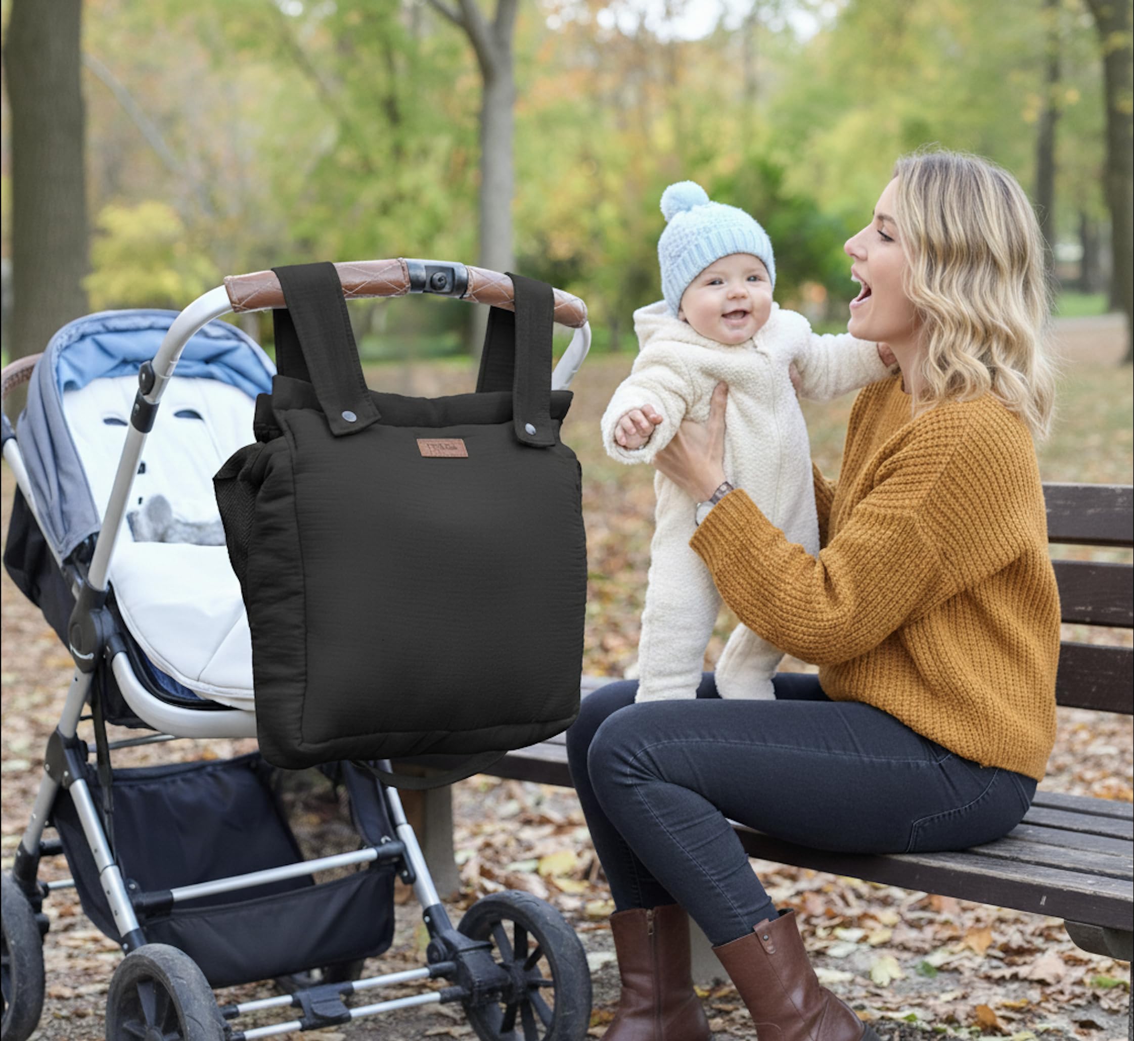 TENDS Borsa per passeggino spaziosa con funzione di borsa maternità organizzatore multiuso