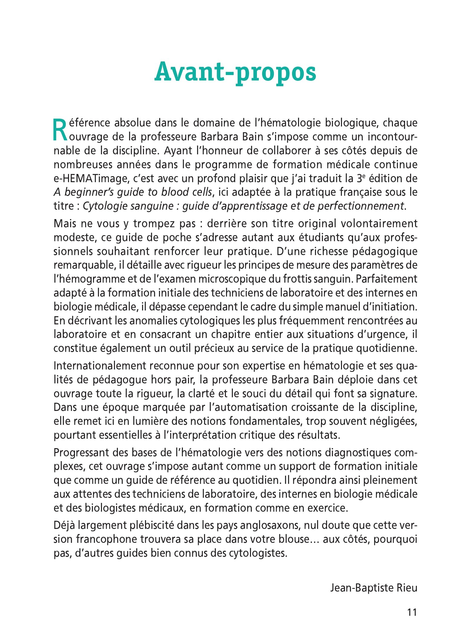 Cytologie sanguine : guide d'initiation et de perfectionnement