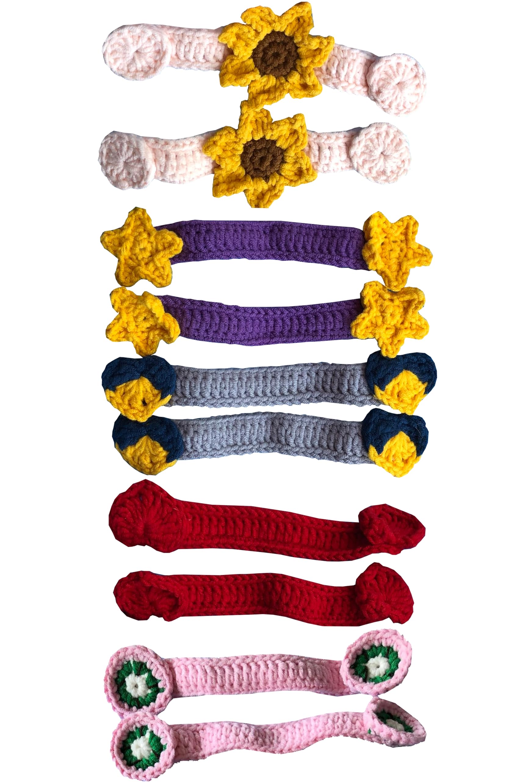 Mascarilla de crochet, protector auditivo, para aliviar el dolor, cómoda, expresa tu estilo personal, hecha a mano con amor, fácil de reutilizar (juego de 10) (Estilo 1)