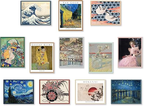 UPWELOVE+ Decoración de pared ecléctica, pinturas de artistas famosos, arte histórico revolucionario, impresiones retro vintage, pósteres de galería