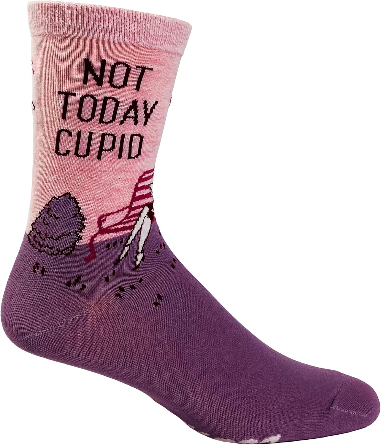 Crazy Dog T-Shirts Women's Not Today Cupid Socks Funny Single Valentine's Day Novelty Footwear - Image 6