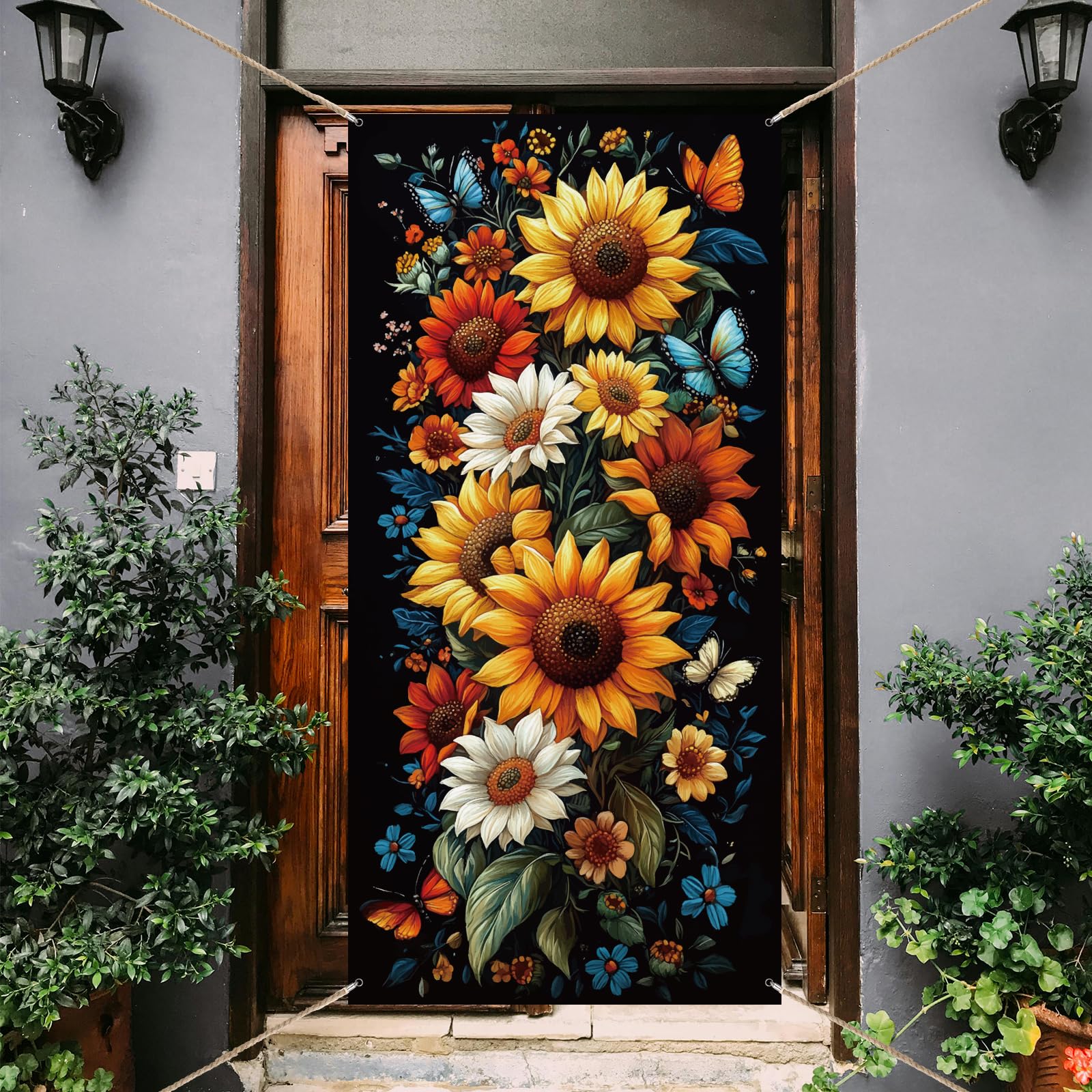 Copertura Decorativa Per Porta – Striscione Hamburger Con Formaggio In Poliestere 180x89 Cm