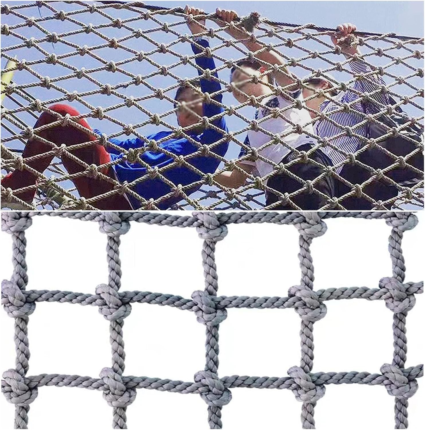 Kids Climbing Rope Net - 6mm Cargo Net Ladder for Outdoor Tree Swing, Backyard Playground Equipment (3.3x19.69ft) - Safe Fun for Children