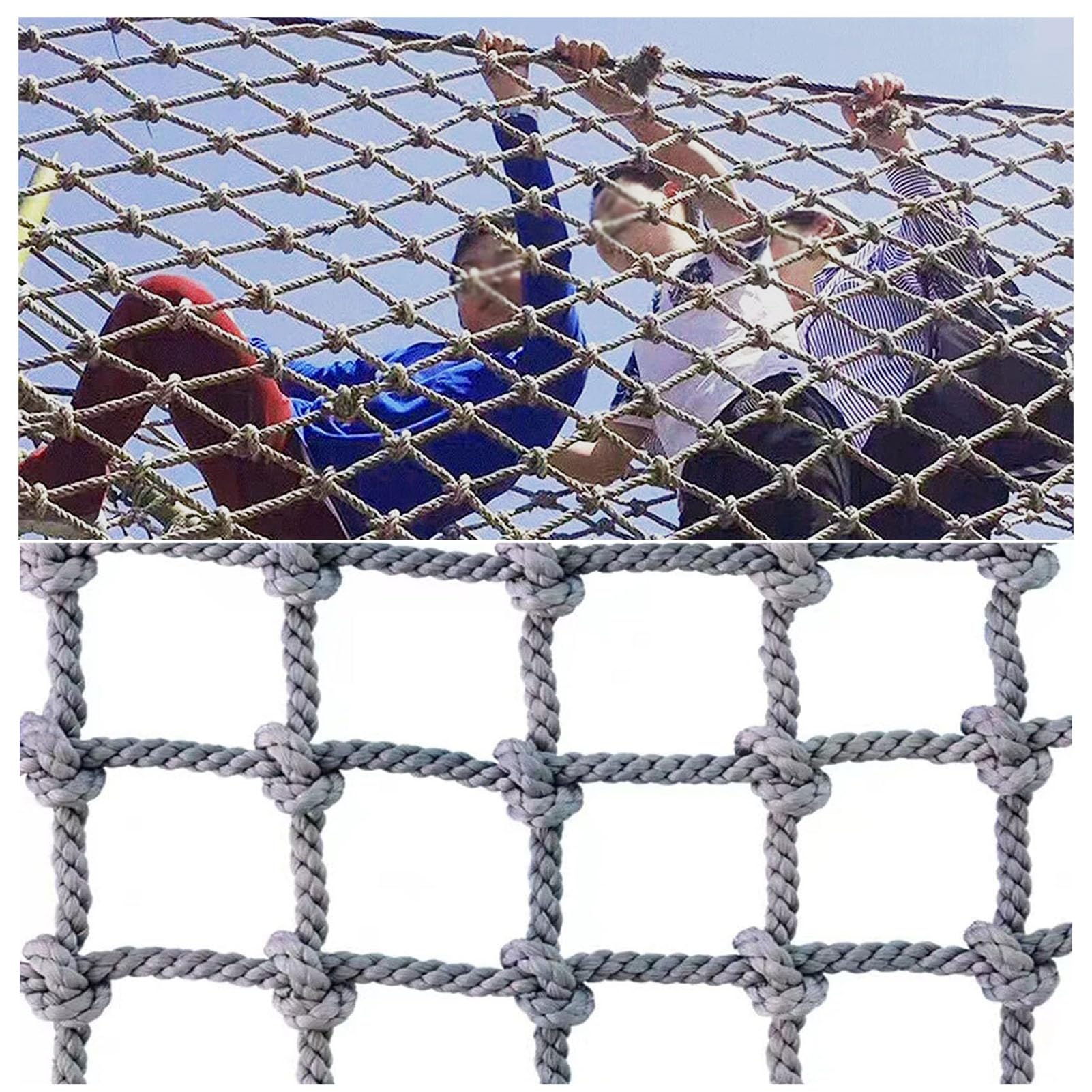 Bambini Arrampicata Corda Net 6mm Spessore Esterno C Net Scala per Albero Parchi Giochi & Altalena Set 13x13ft Avventura ar per Bambini Attivi
