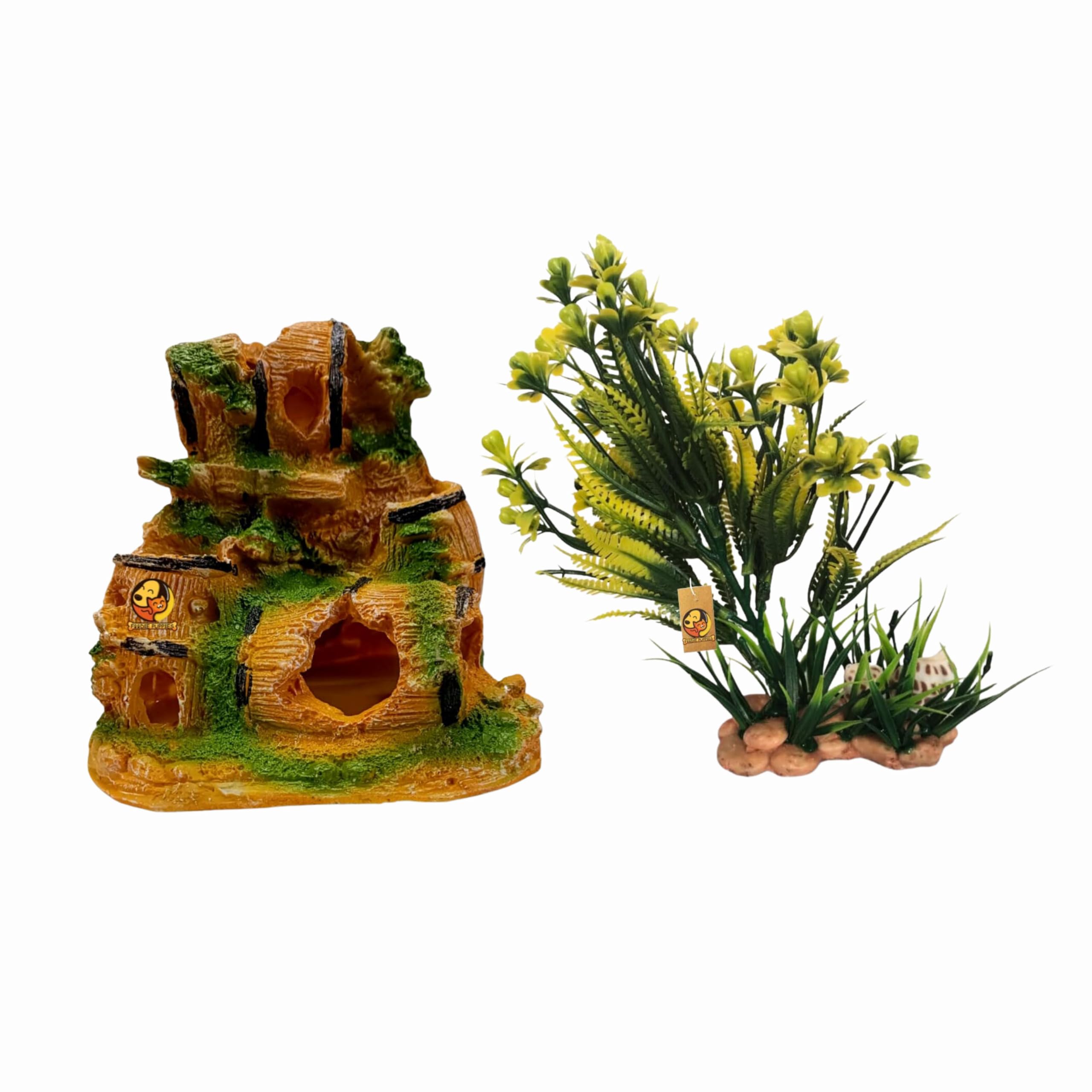 Foodie Puppies Aquarium Decor Combo of Artificial Plants and Resin Decor - (Yellow Chick Plant + Drums of Heaven) for Aquarium, Home, Office, Indoor Decoration Terrarium Decor Accessories (B0CLYK88G9) Amazon Price History, Amazon Price Tracker
