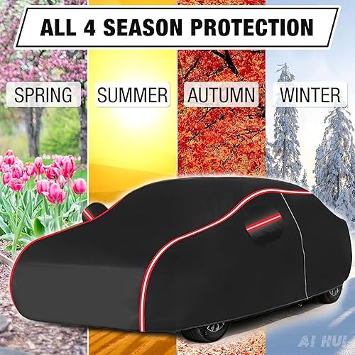 Miniatura 6 de Funda para automóvil compatible con Toyota Prado, funda impermeable para todo tipo de clima, 6 capas, cubierta completa para exteriores, protección