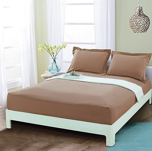 Miniatura 1 de Mocassi - Sábana bajera ajustable de tamaño matrimonial, fresca, profunda caída lateral de hasta 16 pulgadas, 1800 hilos, suave, resiste arrugas,