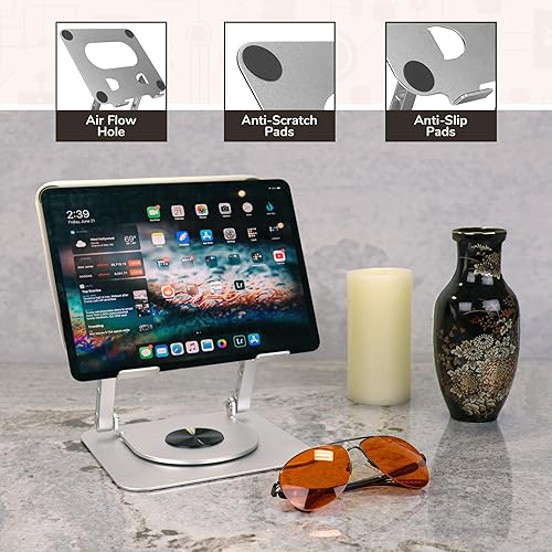 Vista 14 de BambooMN Soporte universal de bambú para libros de cocina, lectura, teléfono celular, arte, partituras, tableta, portátil y plegable con inclinación