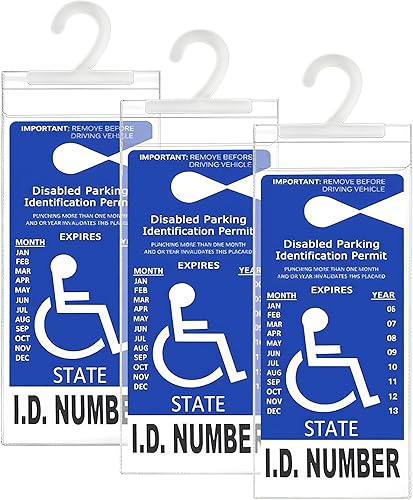 LotFancy Soporte para carteles de discapacitados para automóvil, paquete de 3, soporte para letrero de permiso de estacionamiento para