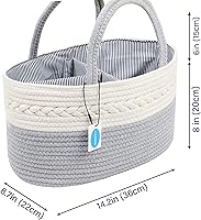 Vista 5 de Casaphoria Organizador de organizador – Cesta de cuerda de algodón con insertos extraíbles, organizador de almacenamiento suave para regalos, crema