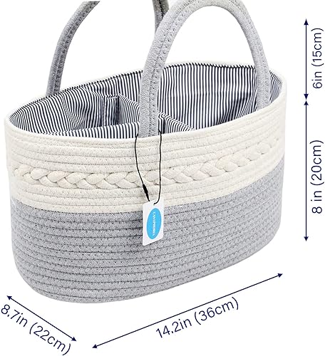 Miniatura 5 de Casaphoria Organizador de organizador  Cesta de cuerda de algodón con insertos extraíbles, organizador de almacenamiento suave para regalos, crema y