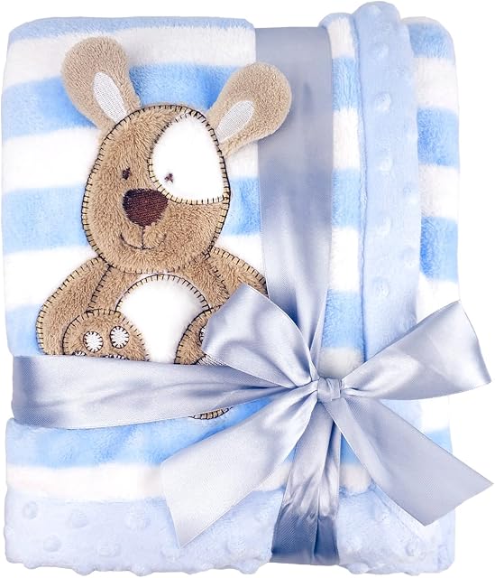 Zebrum Baby Blanket Boys/Girls, Double Layers Flannel Soft Infant Blanket, 75X100cm