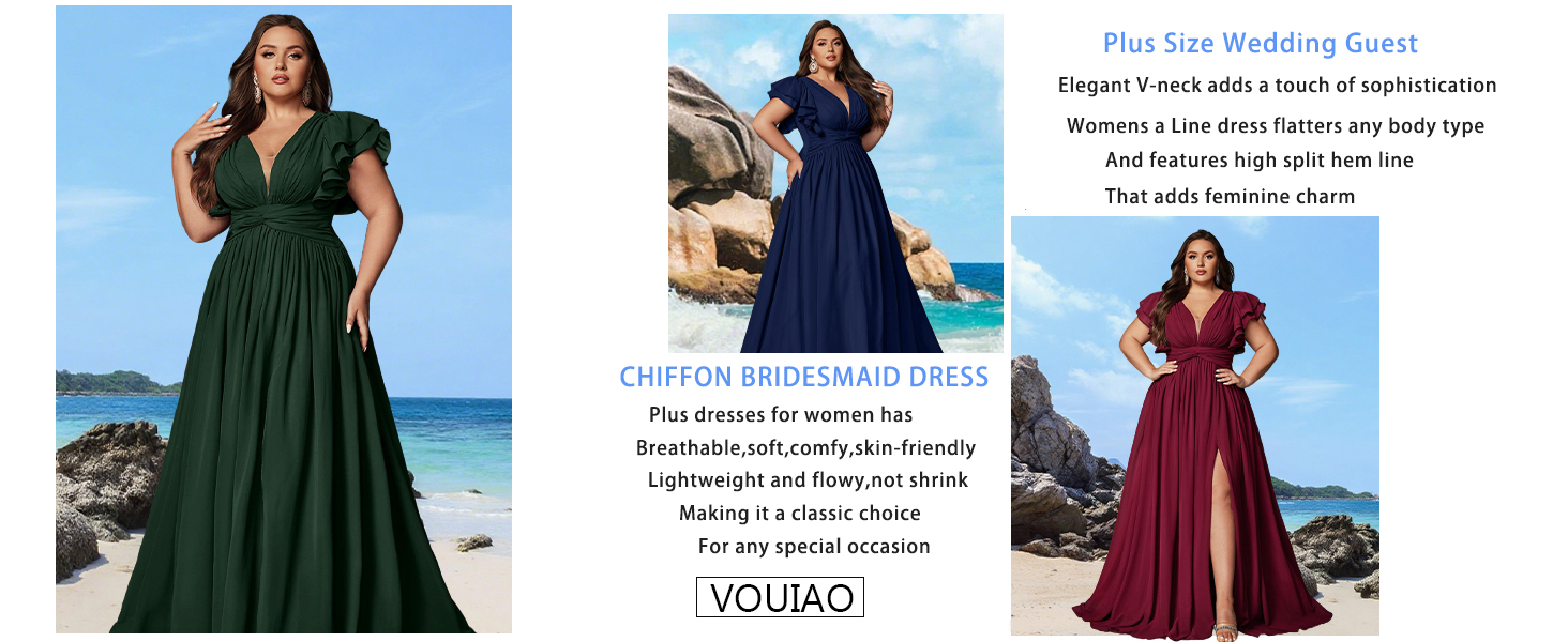 plus size bridesmaid dress patterns VOUIAO Women Wedding Guest Formal Gown Black M Ecodena Color:POWDER PINK NOIR Dressers Men's Linen-Look Chambray Blue On both views