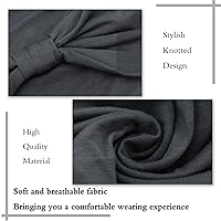 Vista 2 de Paquete de 4 diademas anchas para mujer, color negro, elegante, elástica, anudada, turbante de humedad, para entrenamiento, bandas para el sudor