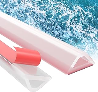 alophoty 100cm Schwallschutzleiste Dusche Selbstklebend Transparent - Silikon Wasserstopper Dusche Boden, Nass-Trocken-Trennung für Bad und Küche, Einfache Montage