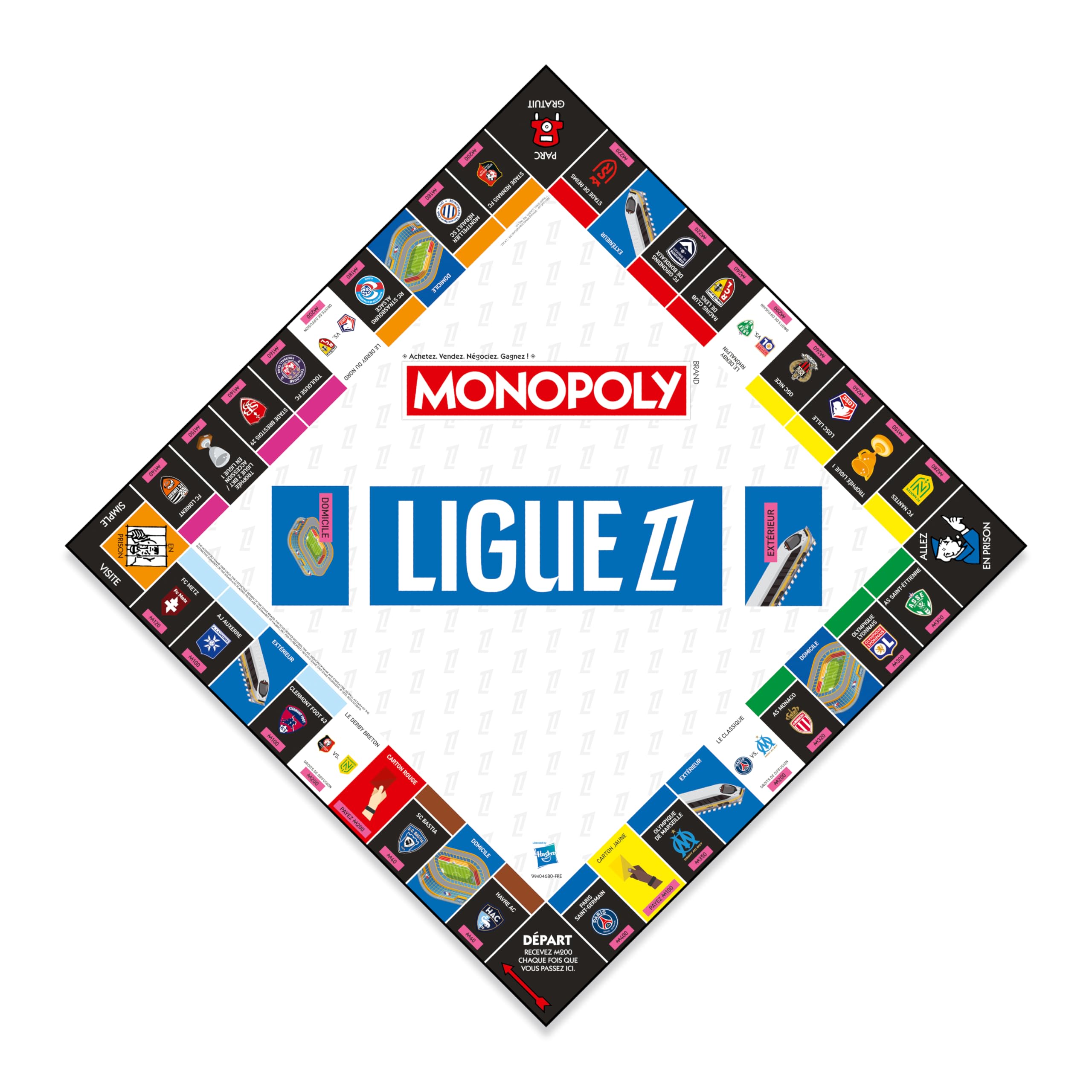 Winning Moves - Monopoly Ligue 1 - Jeu de société Football - Jeu de Plateau Football - A partir de 8 Ans - 2 à 6 Joueurs - Version française