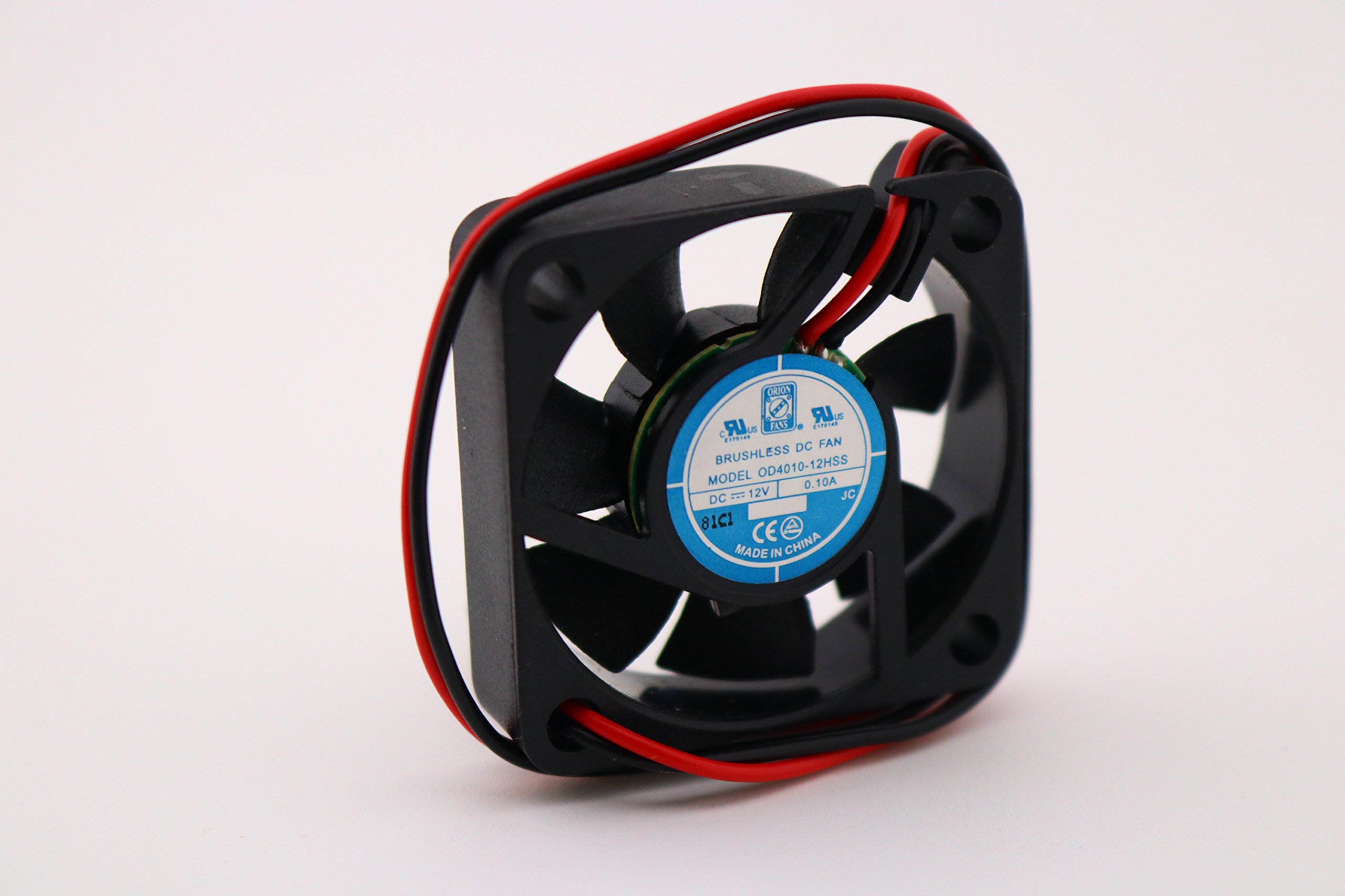 Orion Fans OD4010-12HSS | 12 VDC | 0.1 A | 40x40x10mm | 6.7 CFM | 25dBA | 1.2 W| 6000 RPM | Wire Leads | Crosses with KD1204PFS1 (Sunon) and 412FH (ebmpapst)