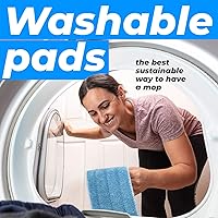 Vista 6 de Professional Dredge Microfiber Flat Mop System for Hardwood Tile Laminate & Vinyl Floors with 3 Washable Wet Dry Dust Cleaning Pads - Good for