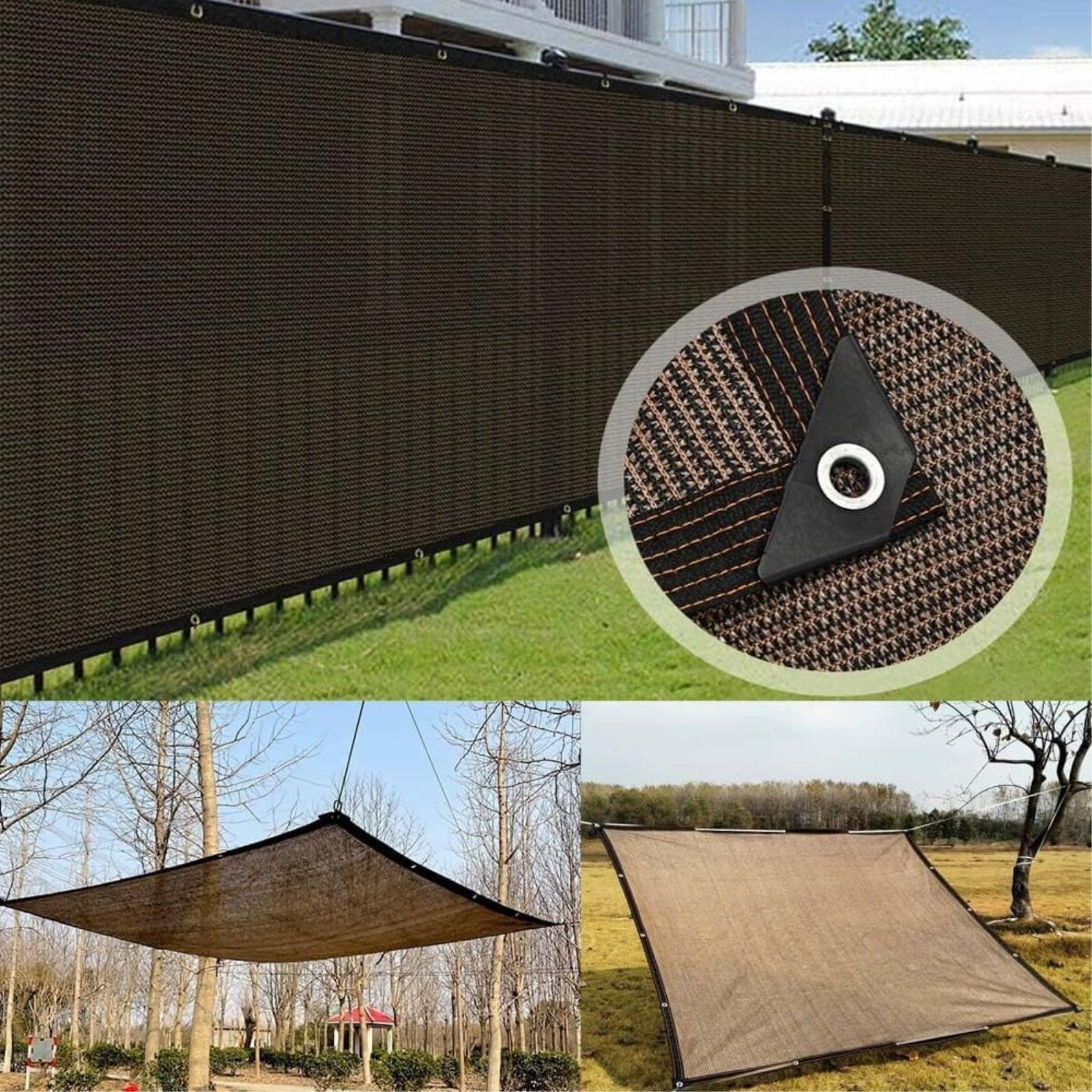 Telo a rete UV per giardino e patio, per piante da recinto con occhielli da 5 m x 7 m, copertura per baldacchino da esterno