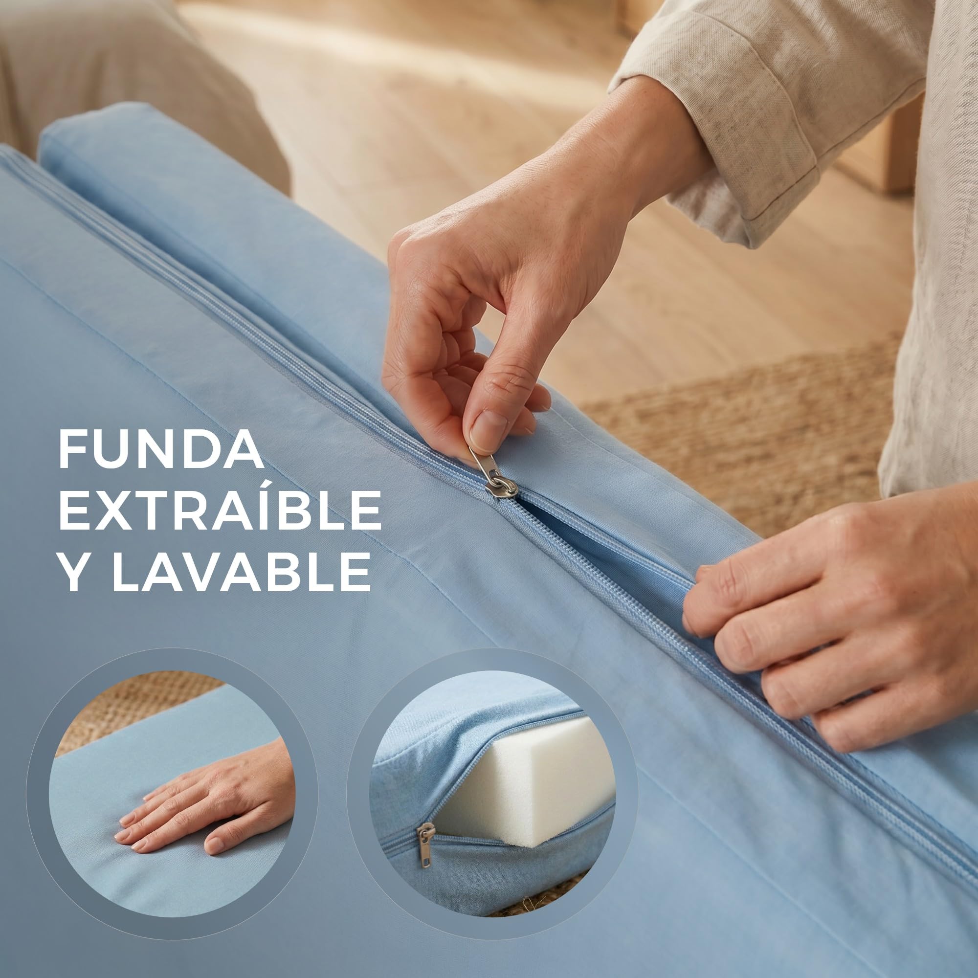 HAPPERS Puff Cama Auxiliar Confort Convertible 2 en 1 | Colchón Plegable para Invitados | Funda Lavable | para Salón o Dormitorio | Futón 195 x 130 cm - Fucsia