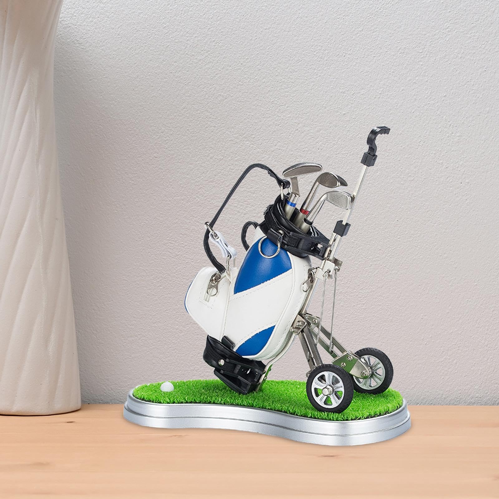 Porte-Stylo pour Mini-Sac de Golf avec Club Inclus. Finition Verte. Idéal pour Un Bureau Ou comme Cadeau de Club.