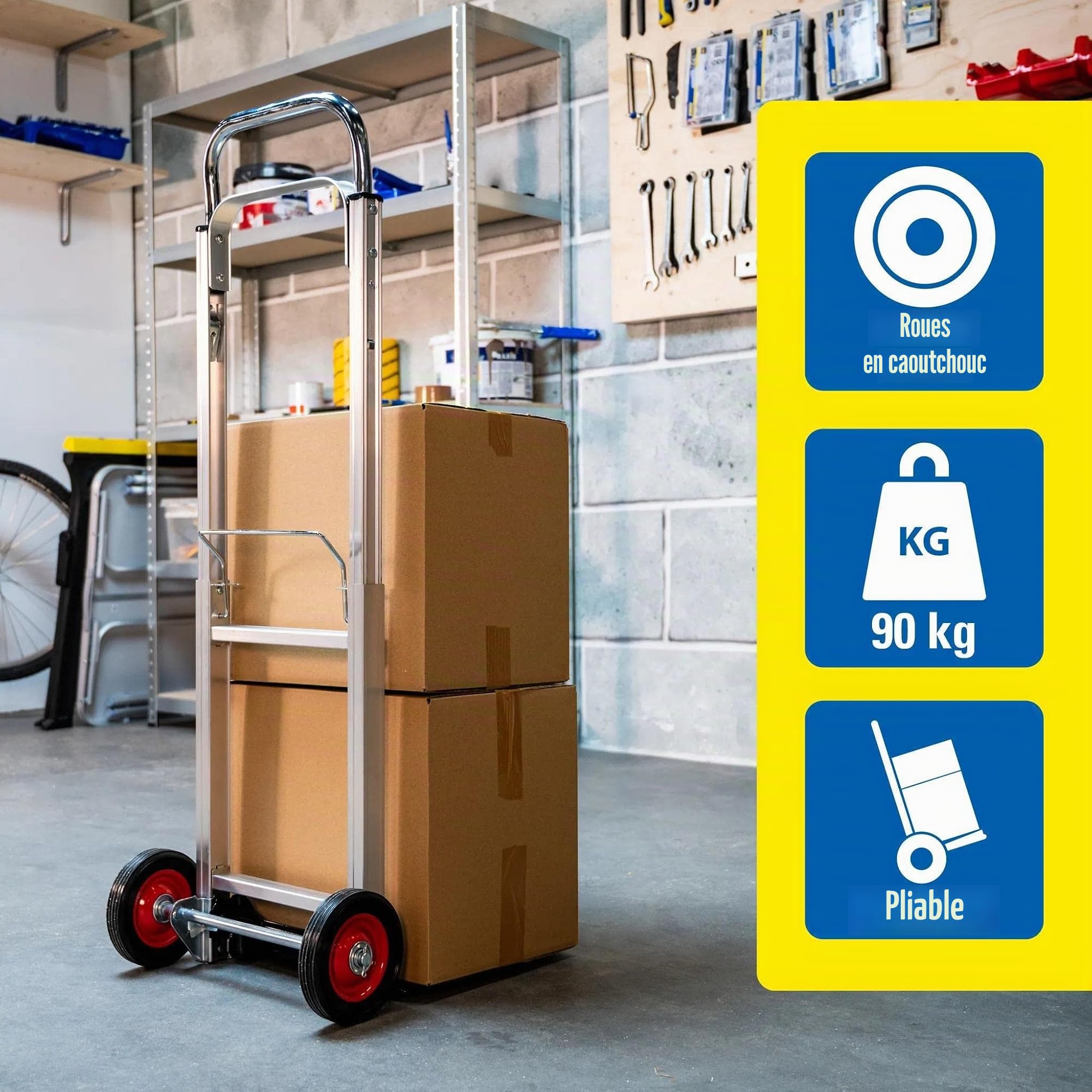 Kinzo Diable Pliable en Aluminium 90 kg