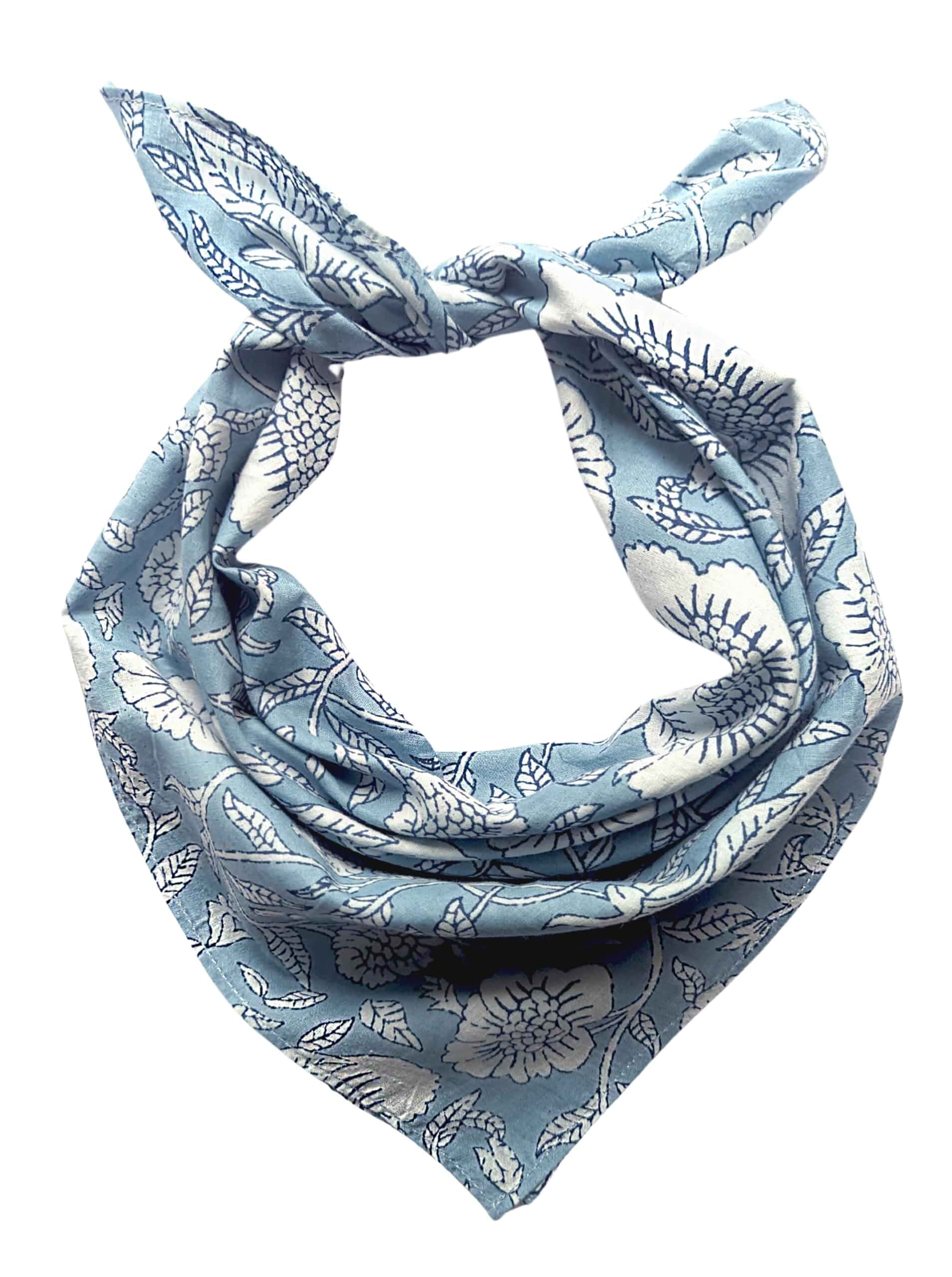 AVKA Studio 100% Cotton Bandanas for Women & Men, 2 Pack 20x20 Inch, 22x22 inch Hand Printed, Lightweight Cotton Handkerchief
