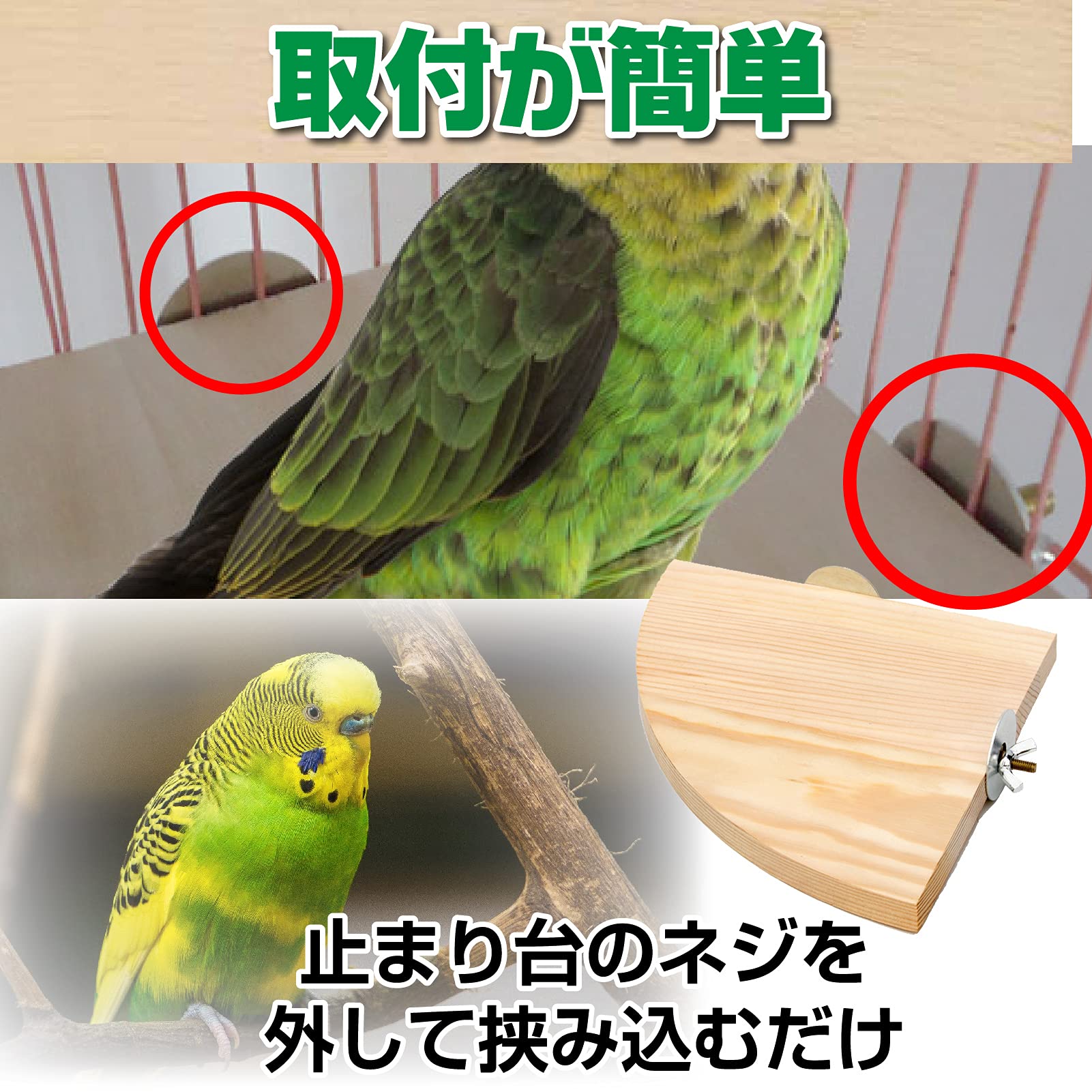 Amazon | Famimueno インコ 止まり木 パーチ 鳥 ステップ 平面 台 自然