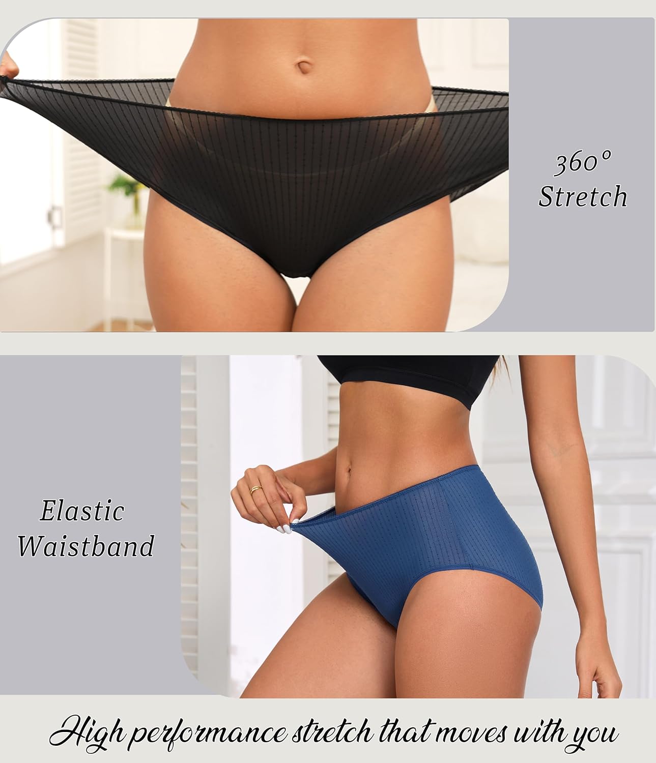 ANLIQI Quick Dry Underwear for Women Travel Panties Pack Hipster Panty Soft & Lightweight Bikini Brief Stay Fresh Undies - Image 6