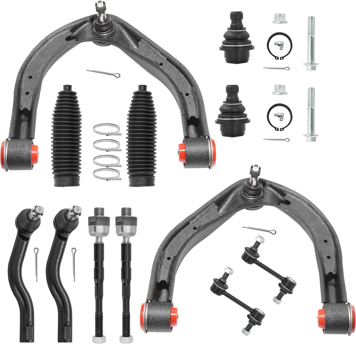 2pc Front Upper Control Arms w/Ball Joint for 2004-2013 Infiniti Qx56, 2014-2019 Infiniti QX80, 2004 Pathfinder Armada, 2005-2015 Nissan Armada 2017 2018 2019, 2004-2019 Nissan Titan K620649 K620650