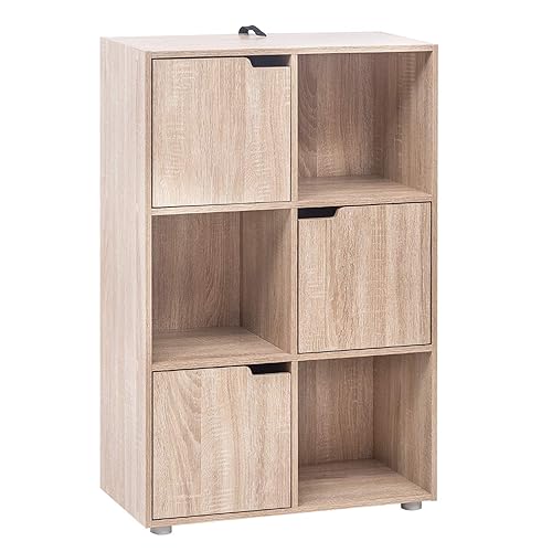 WOLTU Bibliothèque Armoire Etagère de Rangement 59,6x29x91cm en MDF pour