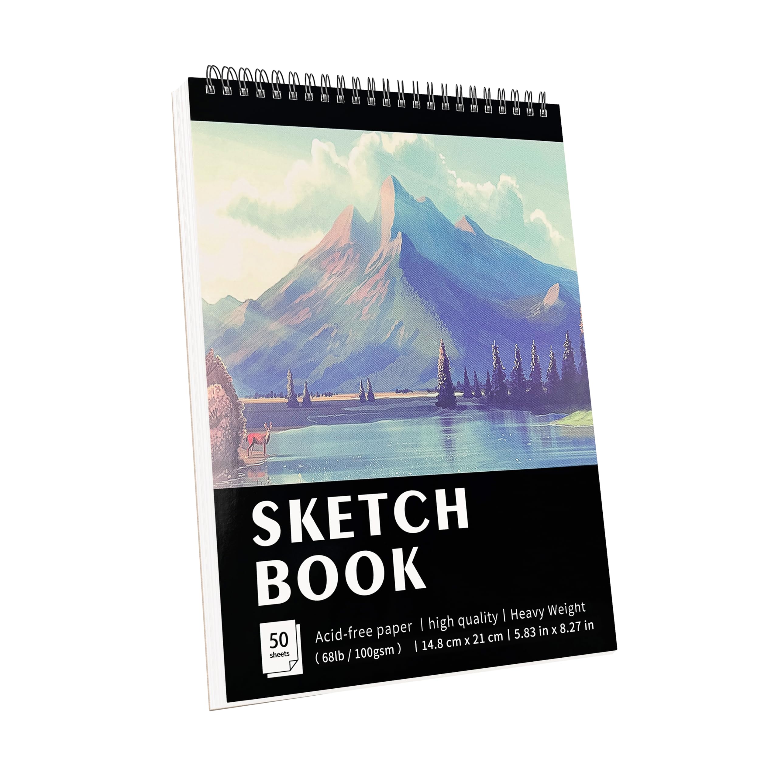 KINSPORY A5 Sketchbook, Sketch Pad, Drawing Pad, 100gsm, 21 × 14.8cm