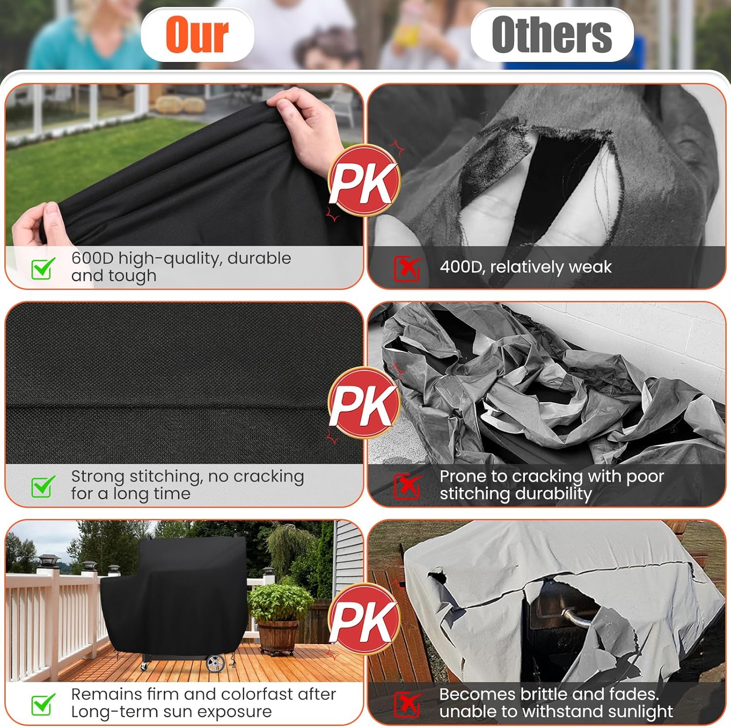 QuliMetal Smoker Cover for Gravity Series 1050 Digital Charcoal Grill and Smoker Durable Grill Cover with PVC Liner, Double-Stitching and Adjustable Drawstring in Black, Model MB20081220