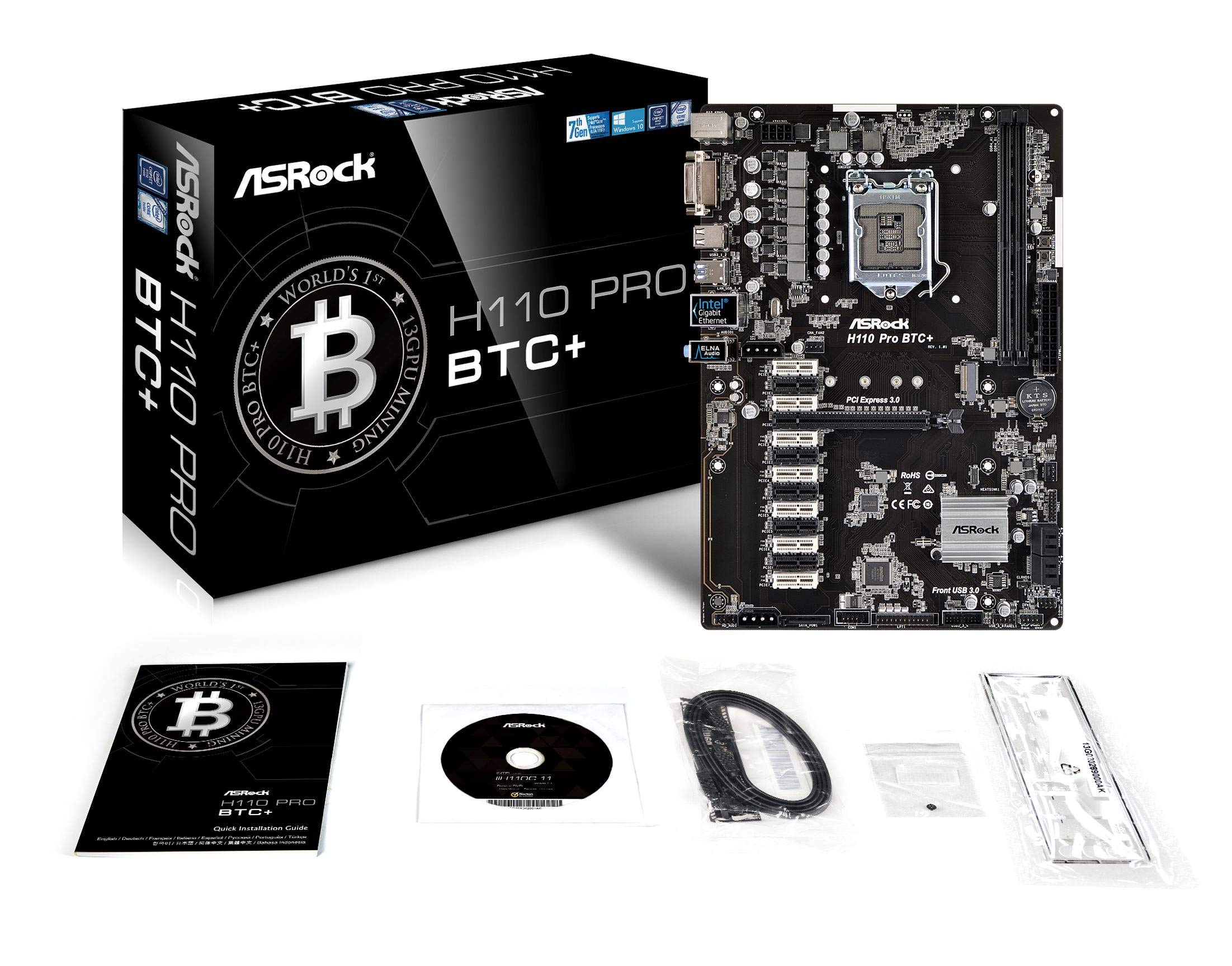 Amazon.co.jp: ASRock H110 Pro BTC+ 13GPU マイニングマザーボード