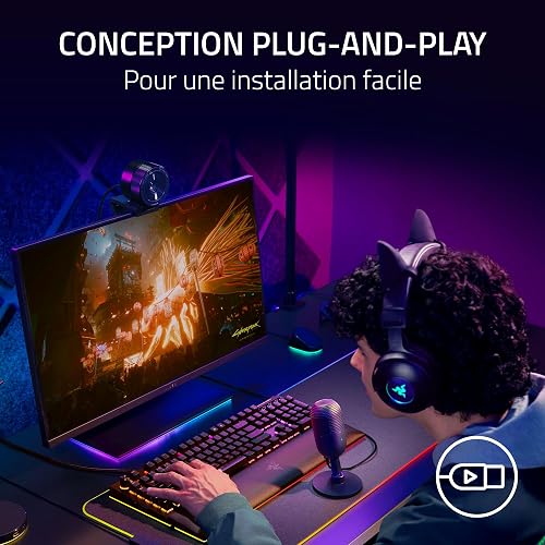 Razer Seiren V3 Mini - Microphone USB ultra-compact (microphone à condensateur 14 mm, directivité supercardioïde, détecteur de mise en sourdine, absorbeur de chocs intégré) Noir - 6
