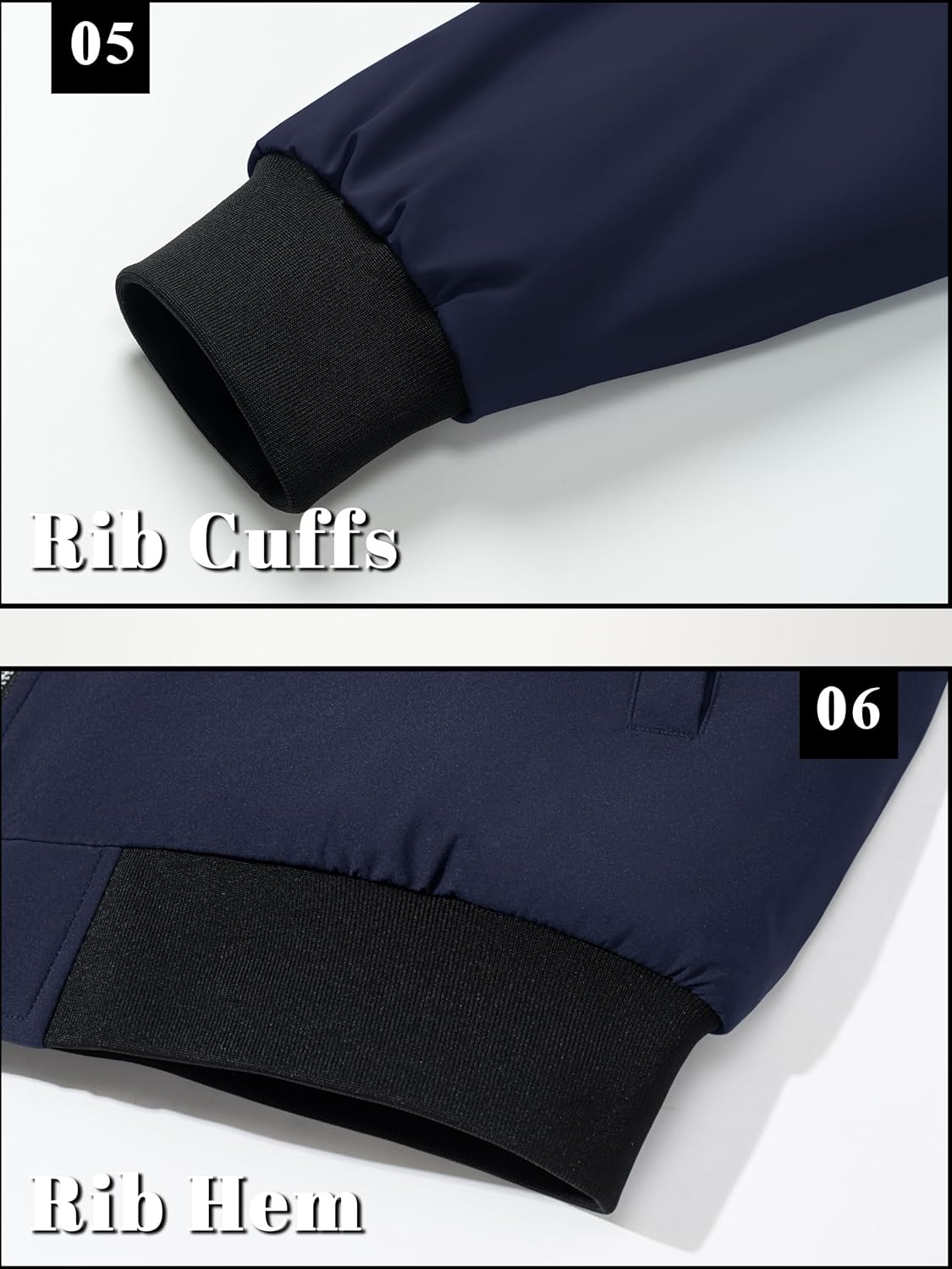 TACVASEN Men's Bomber Jackets Full Zipper Spring Fall Jacket Windproof Water Resistant Winter Warm Padded Coats - Image 7