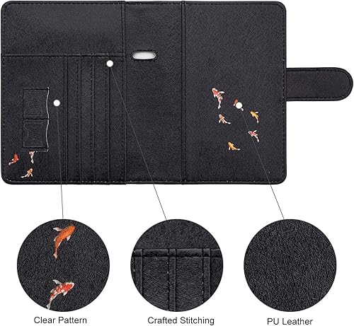 Miniatura 2 de WALNEW - Soporte para pasaporte para viajes, cartera con funda RFID para pasaporte para mujeres y hombres, estuche de PU de piel sintética para