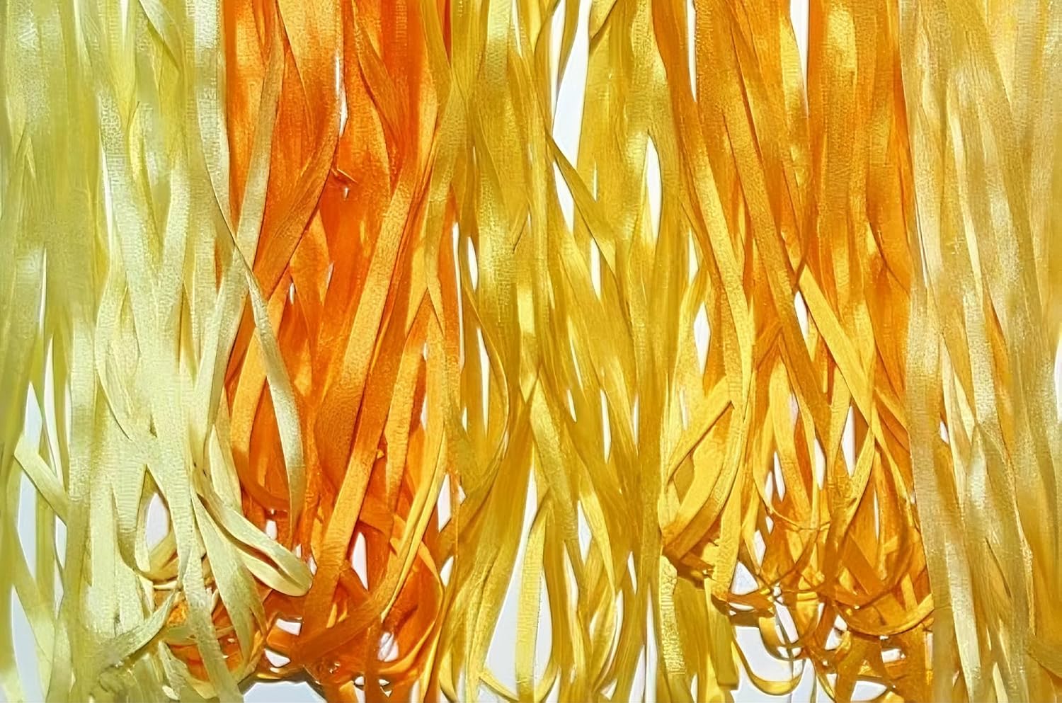 THREADNANNY 100% Pure Silk Ribbon 5 Spools 4mm x 55 Yards Yellow Orange Tones Silk Ribbon Embroidery Supplies Kit, Crafts, DIY, Wedding Bouquet, Brazilian Embroidery (Pack of 2)