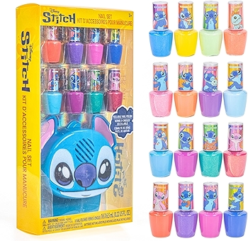 Stitch Nail Polish Set with Peel-Off Formula and Nail Dryer