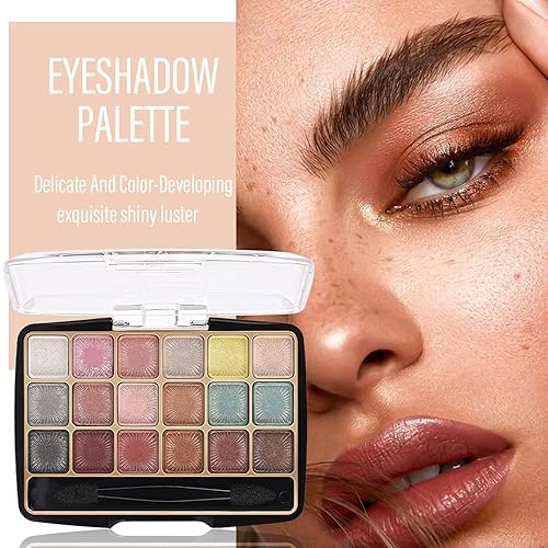 Miniatura 3 de Xiahium Paleta de sombras de ojos con purpurina 18 tonos mate brillante de larga duración mezcla neutro nude ahumado sombra de ojos paleta en polvo