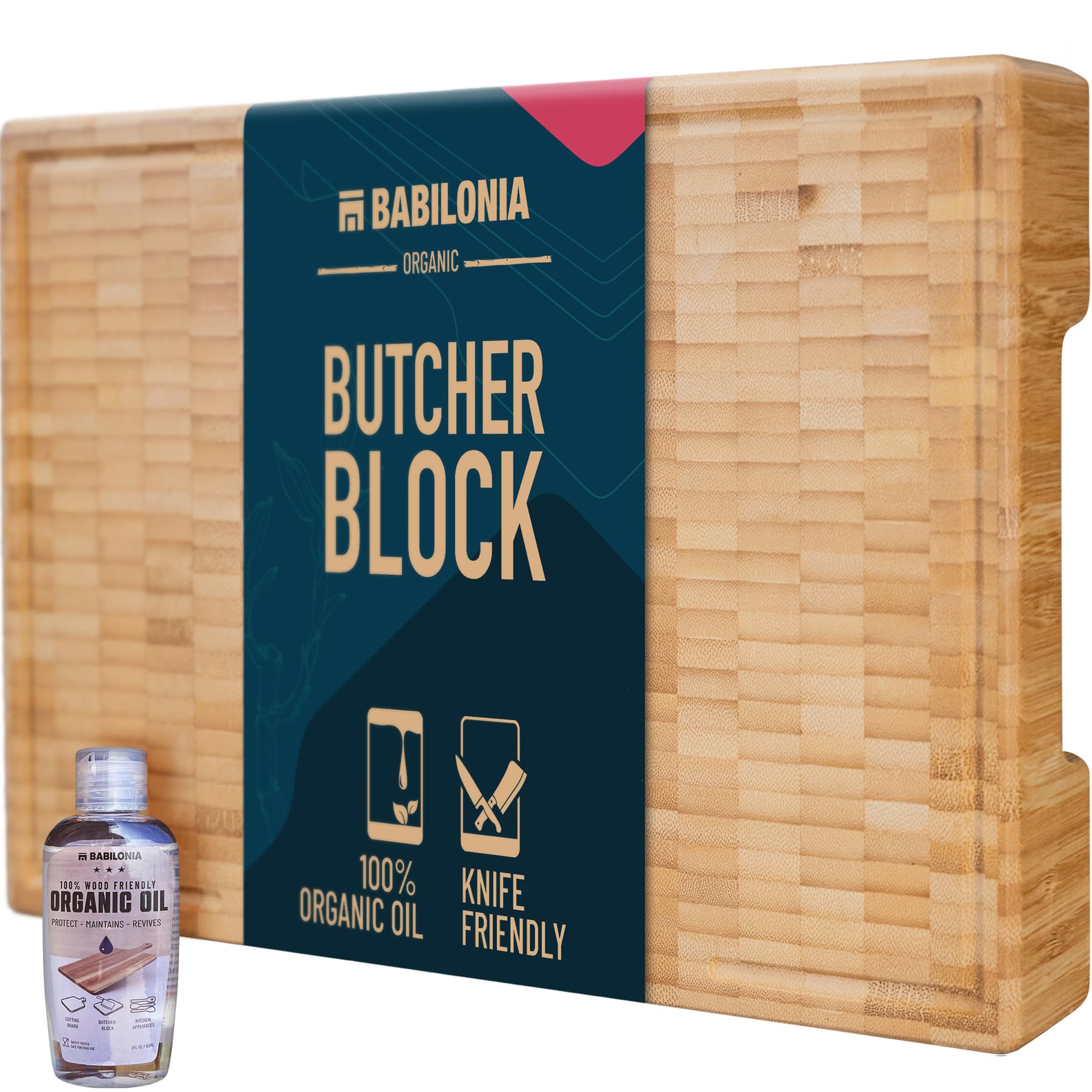 Premium Bamboo Cutting Boards for Kitchen (ExtraThick 1.7"), Professional Wood Cutting Board, Butcher Block for Meat. Heavy Duty End Grain Cutting Board, Charcuterie Boards, Kitchen Accessories