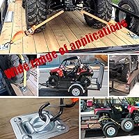 Vista 8 de Black 4Pack X Recessed Tie Down D-Rings Anchor, 6,000 lb. Capacity, with Backing Support Plates, for Flatbed Trailer/Truck, Great for Securing